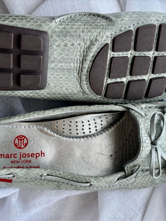 Marc Joseph New York Sea-glass Snakeskin Embossed Leather Driving Loafers 8 EUC main image 7
